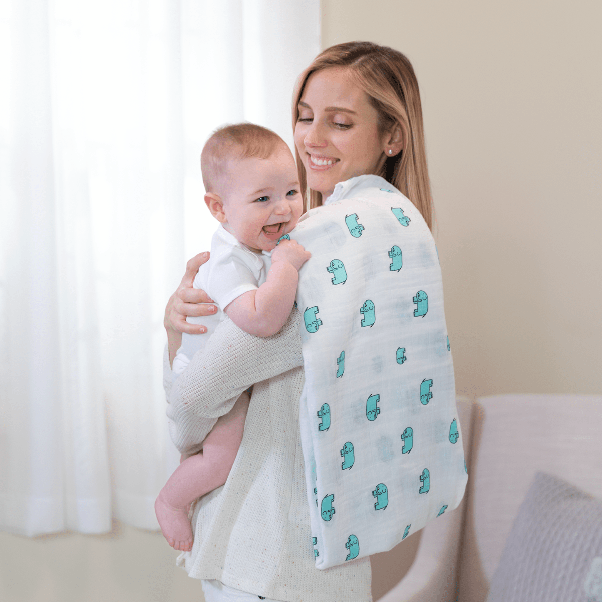 boutique 100% cotton muslin swaddle blanket 4 pack - Image 5