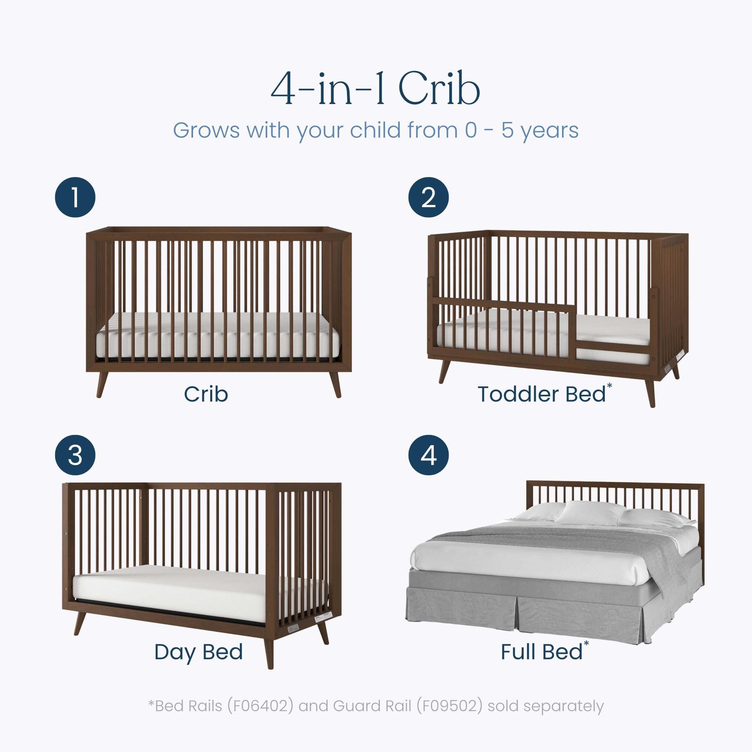Cranbrook 4-in-1 Convertible Crib. Toasted Chestnut - Image 3