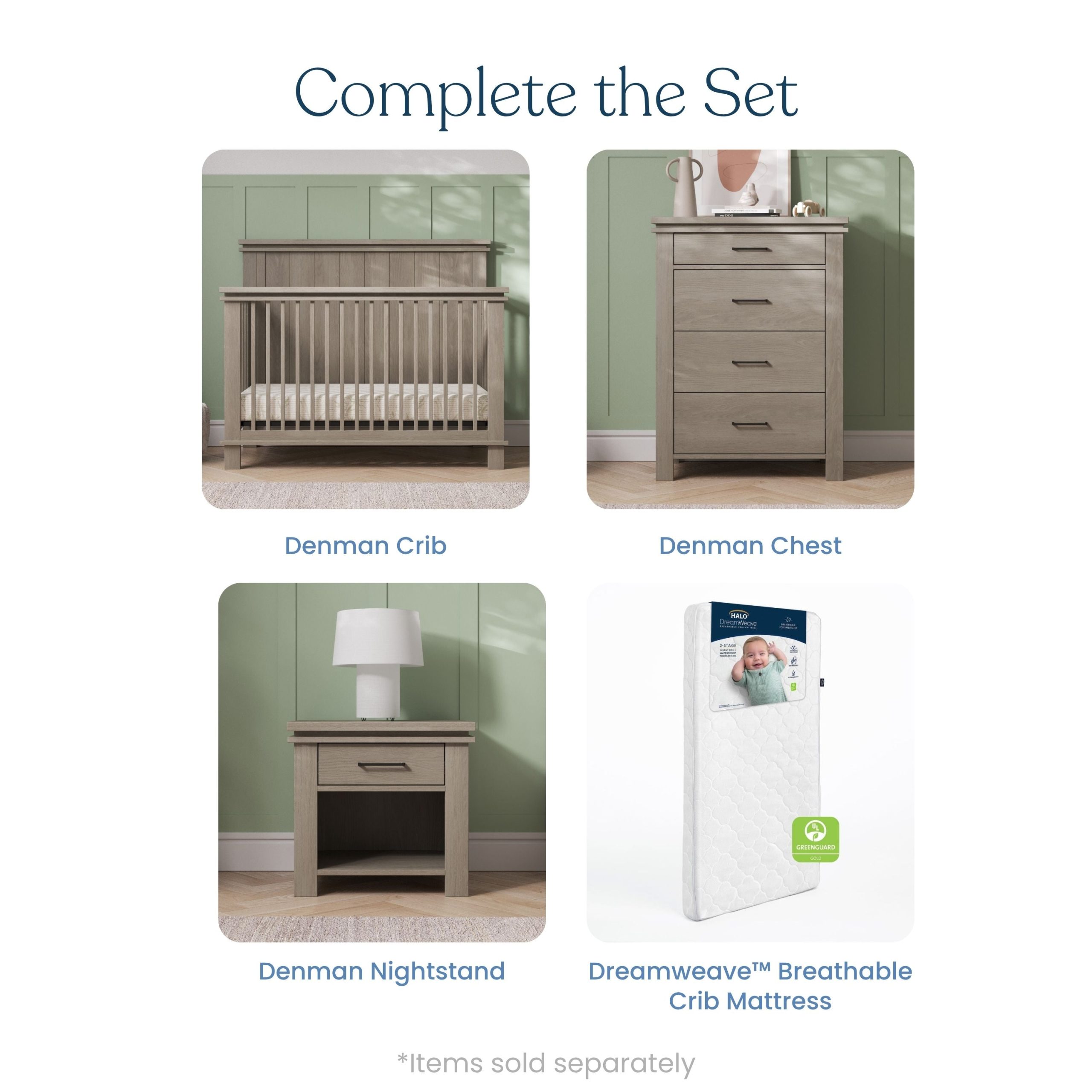 Denman 4-in-1 Convertible Crib. Crescent Gray - Image 6