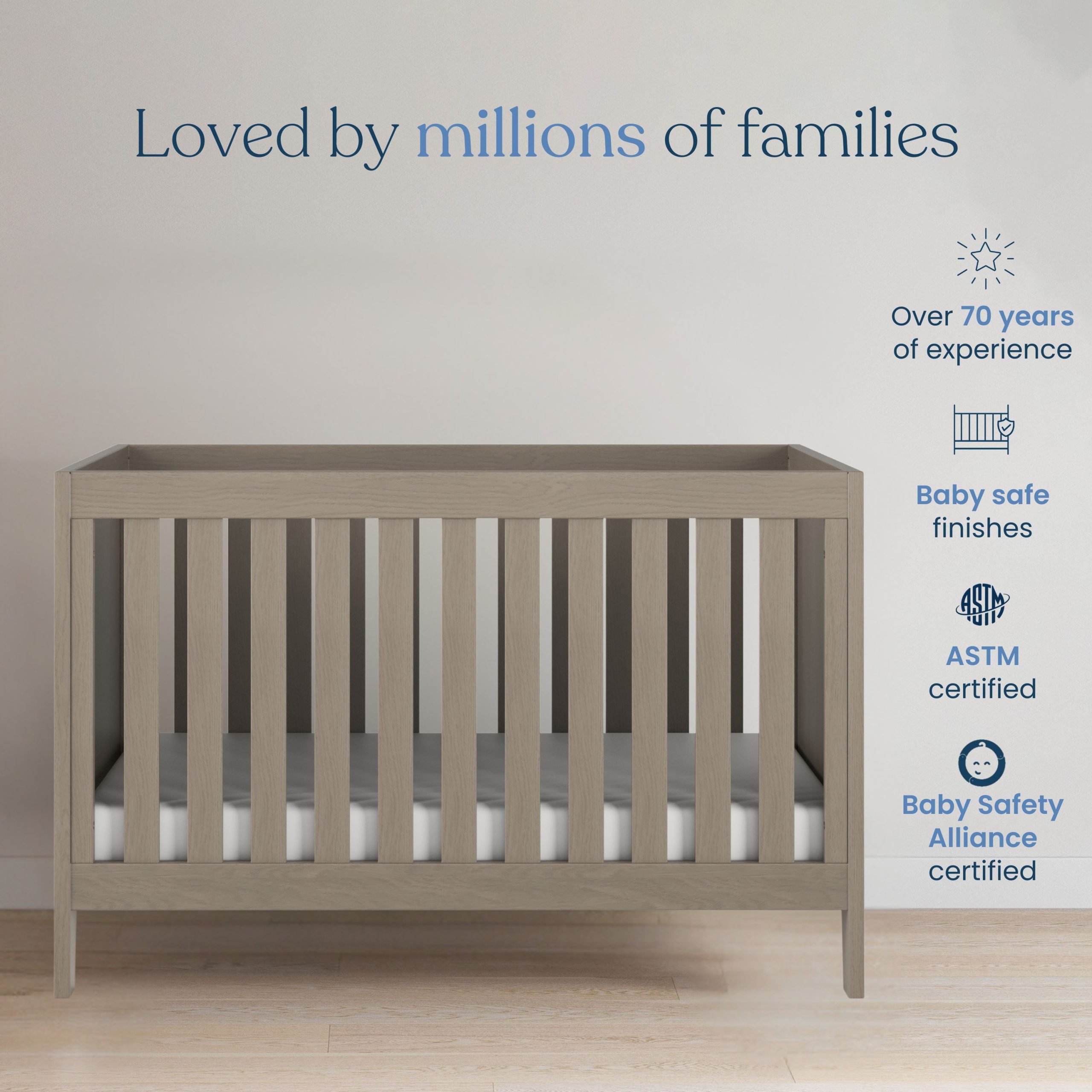 Kieran 3-in-1 Convertible Crib. Crescent Gray - Image 6