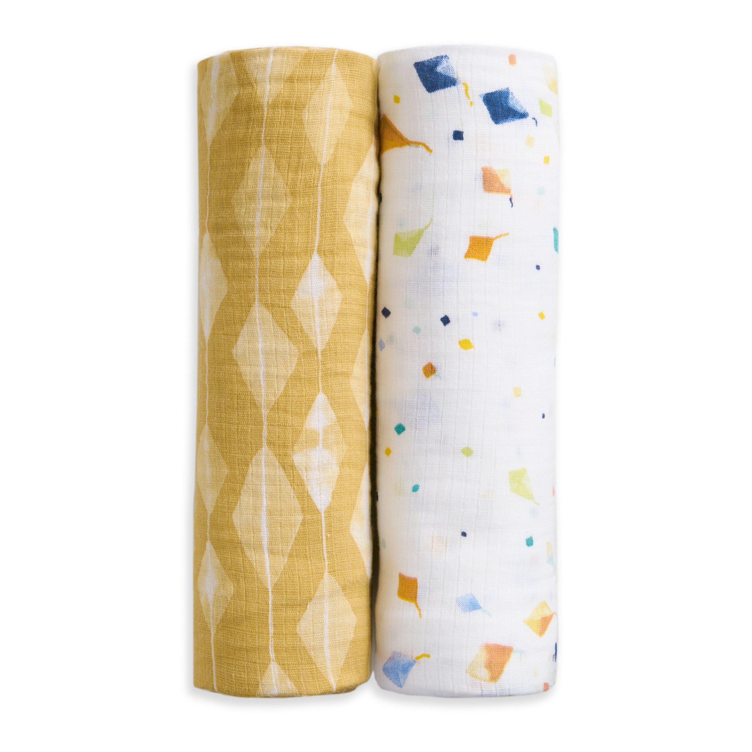 essentials cotton muslin swaddle blanket 2 pack
