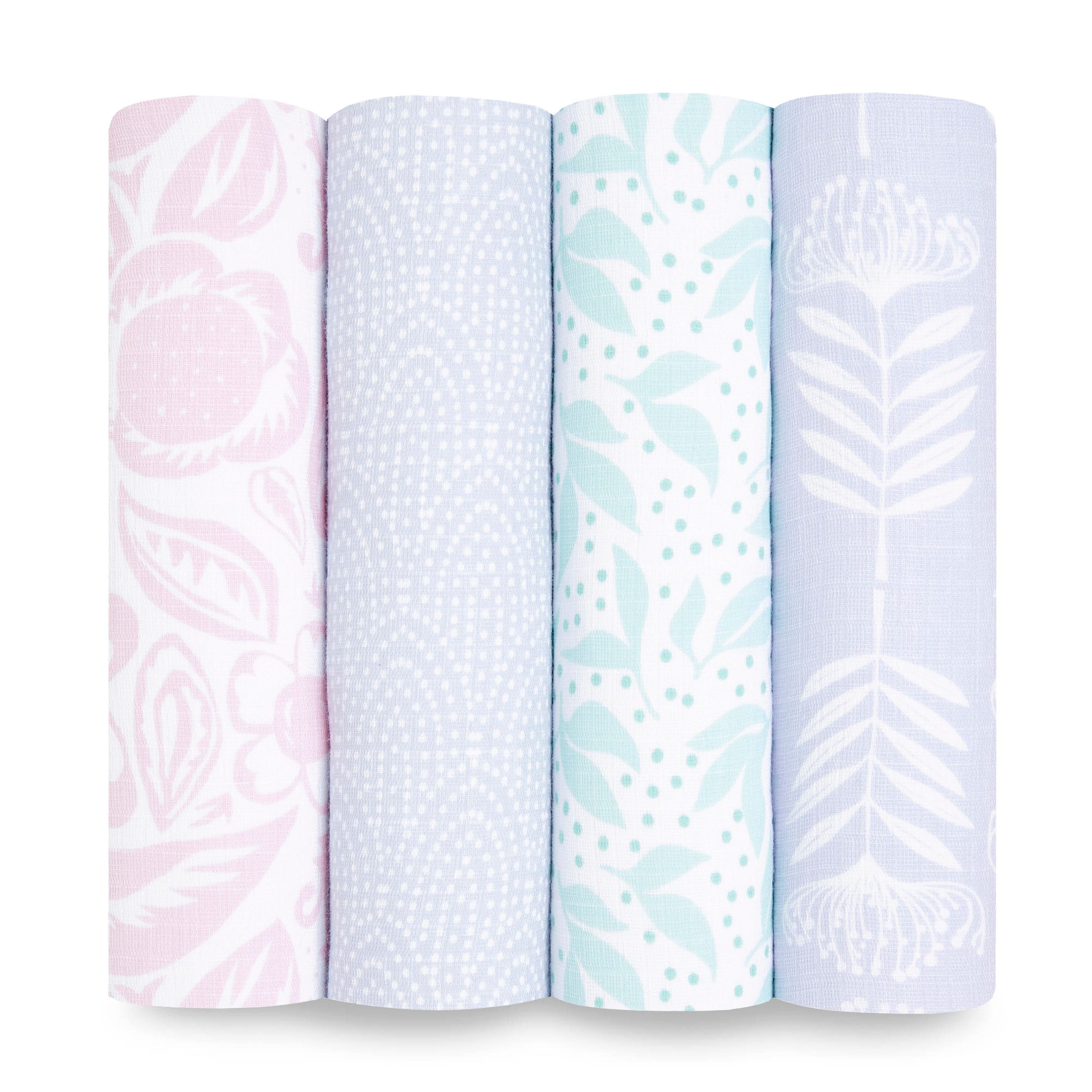 essentials cotton muslin swaddle blanket 4 pack