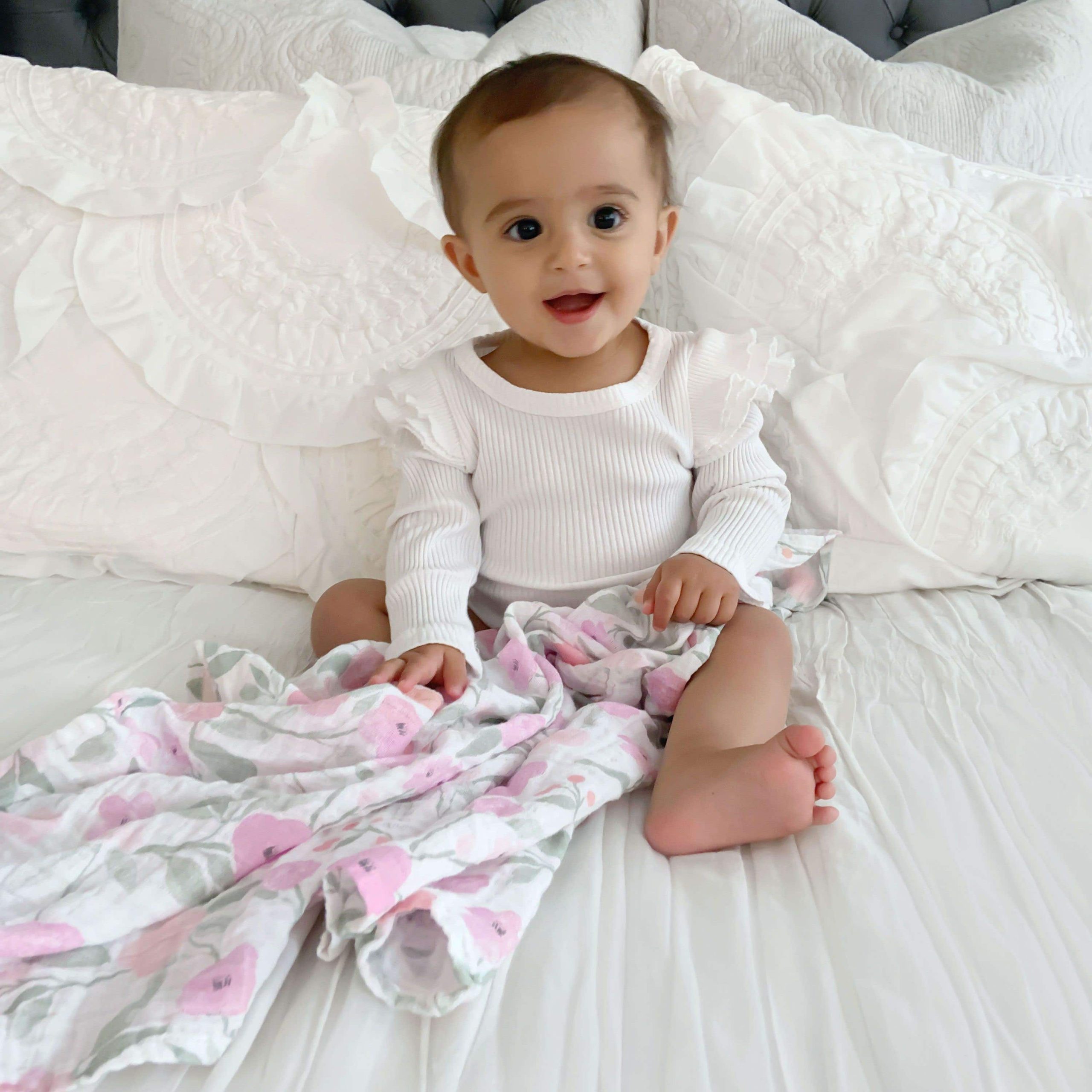 boutique 100% cotton muslin swaddle blanket - Image 3