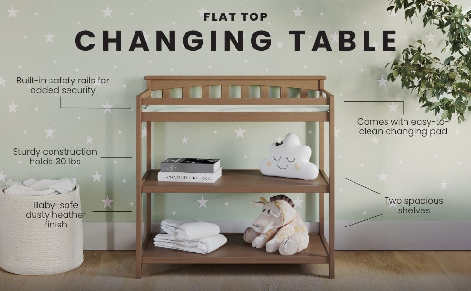 Flat Top Baby Changing Table. Dusty Heather - Image 13