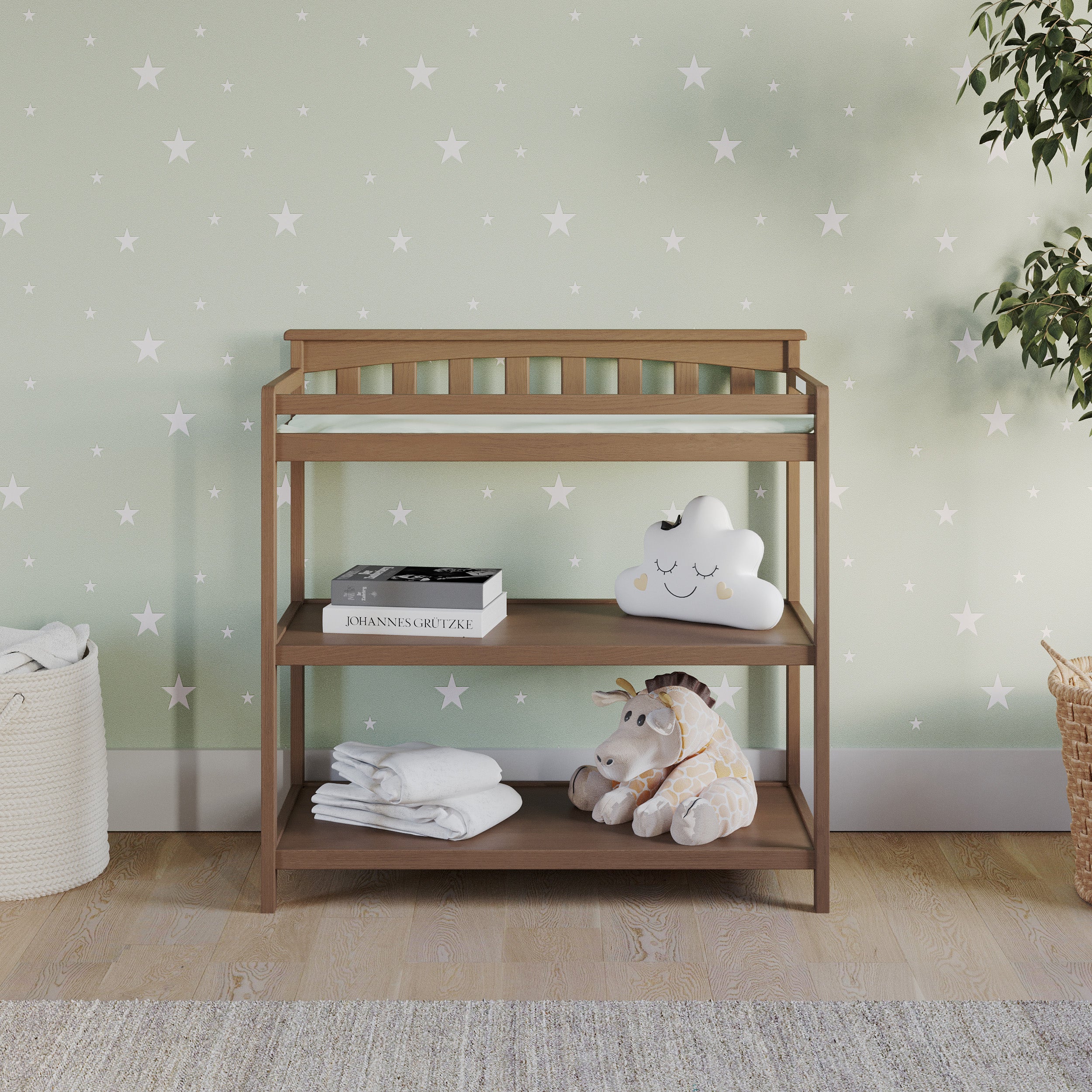 Flat Top Baby Changing Table. Dusty Heather