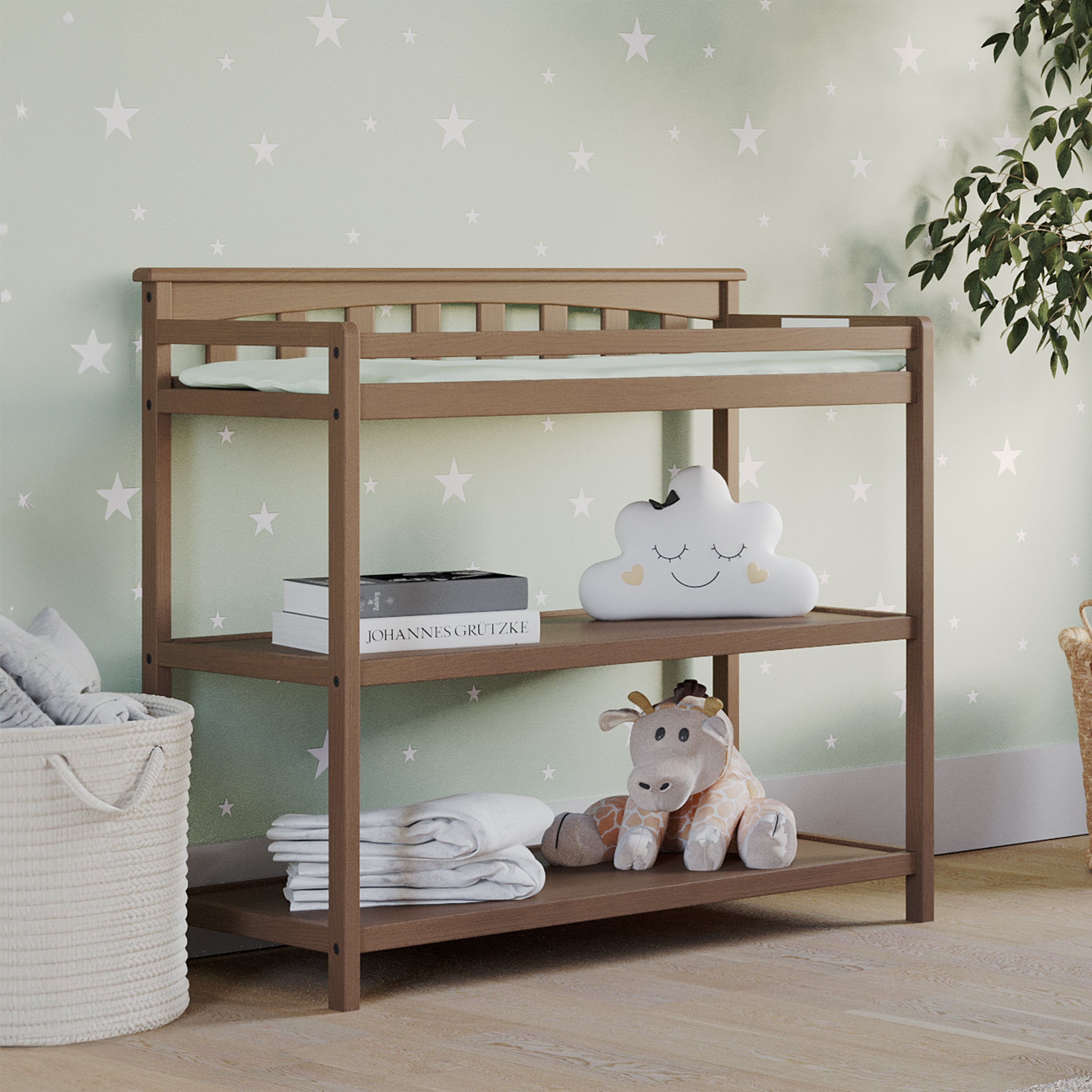Flat Top Baby Changing Table. Dusty Heather - Image 2
