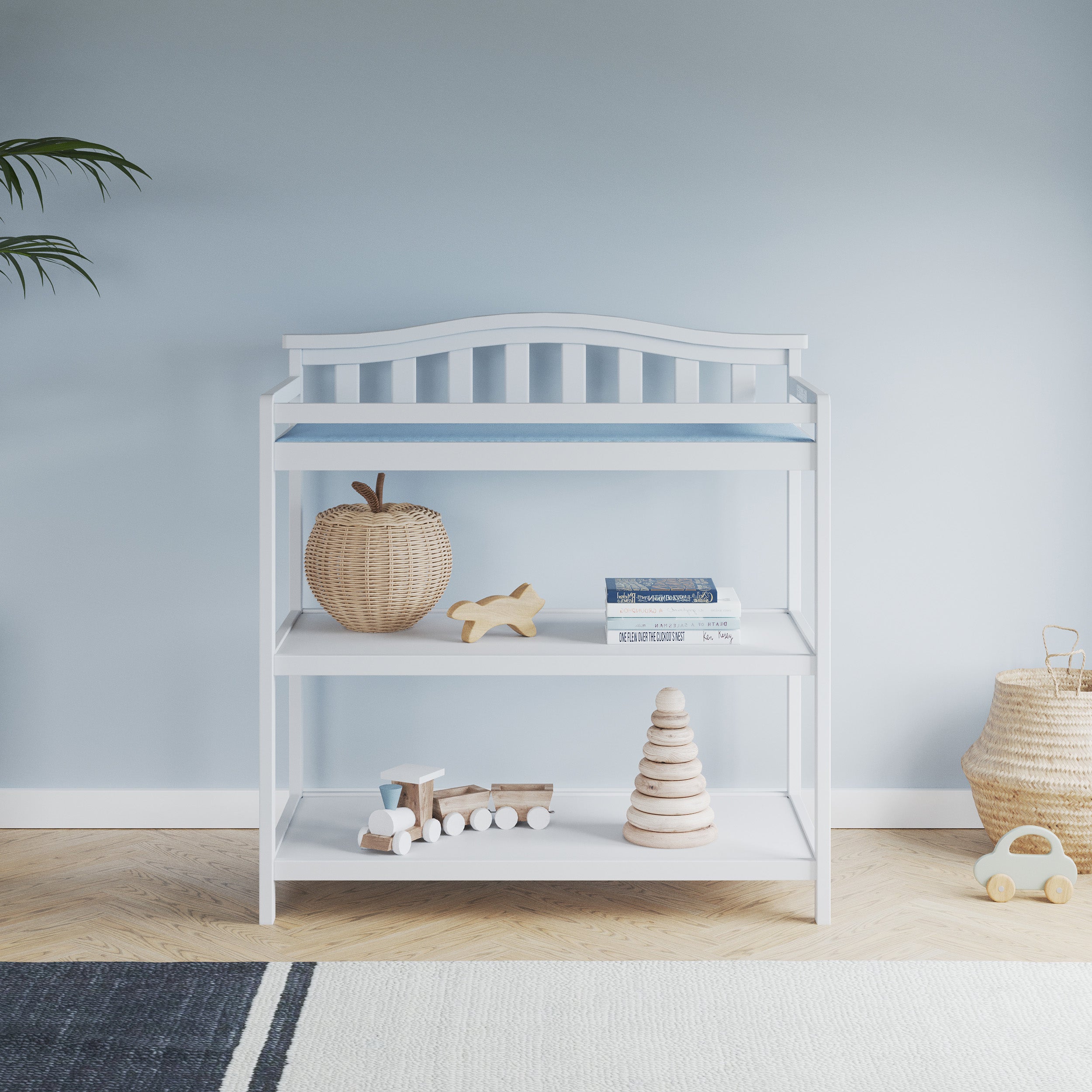 Arch Top Baby Changing Table. Matte White
