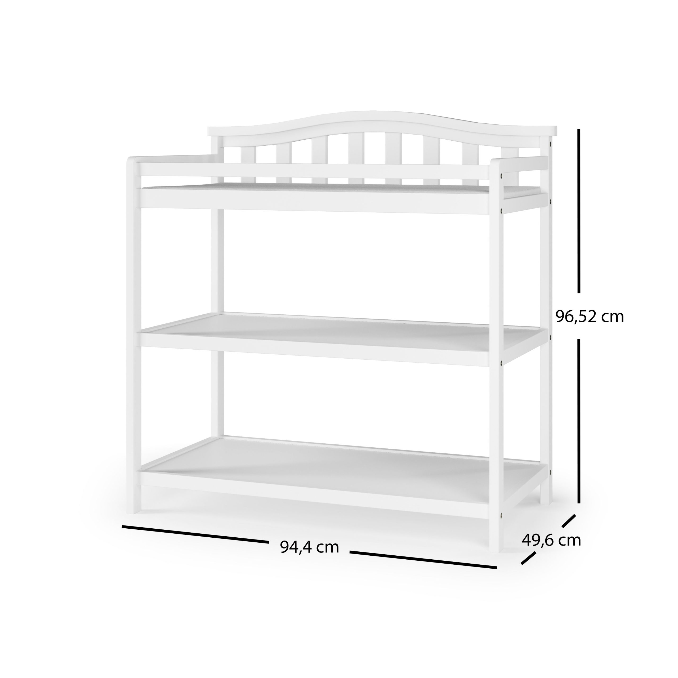 Arch Top Baby Changing Table. Matte White - Image 11
