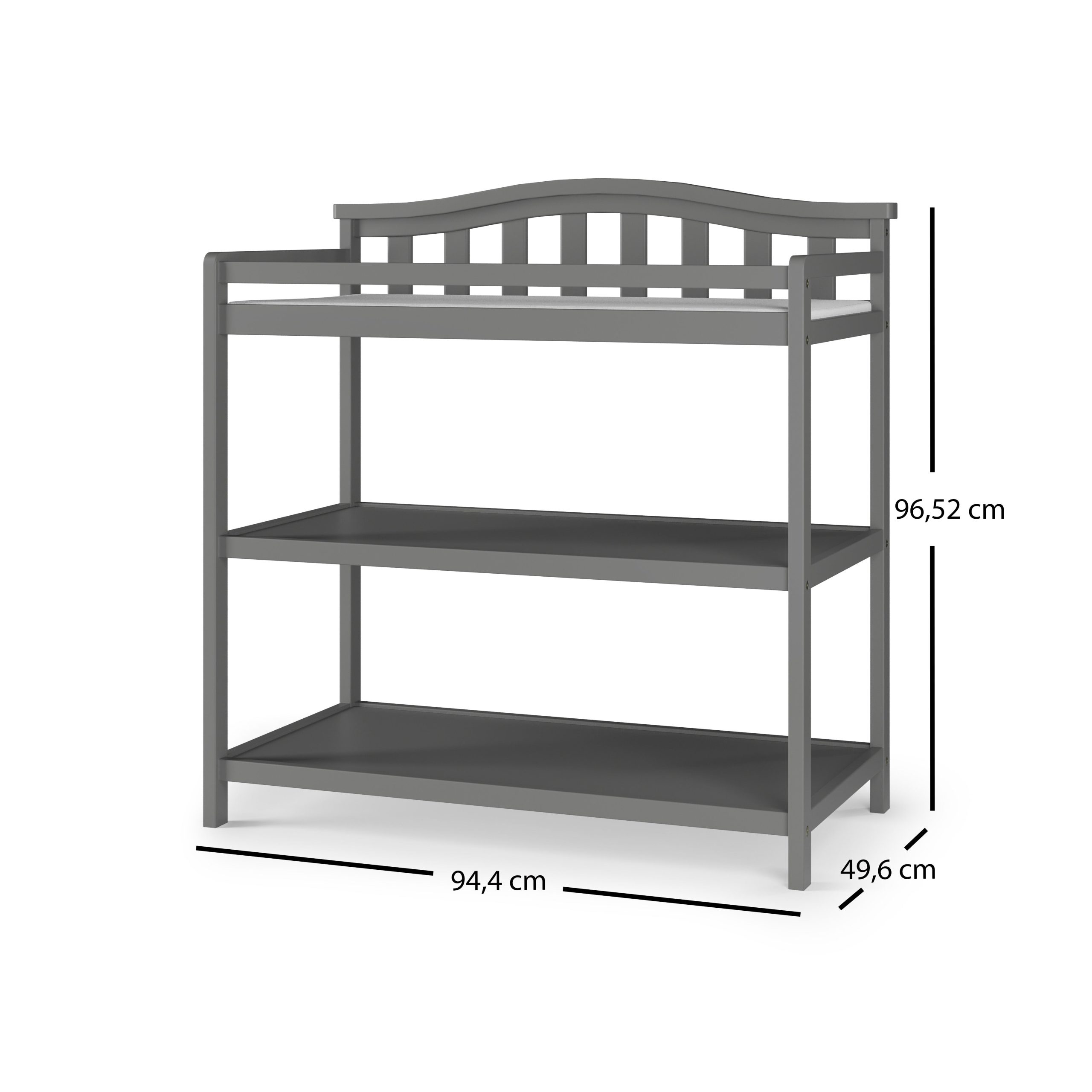 Arch Top Baby Changing Table. Cool Gray - Image 8