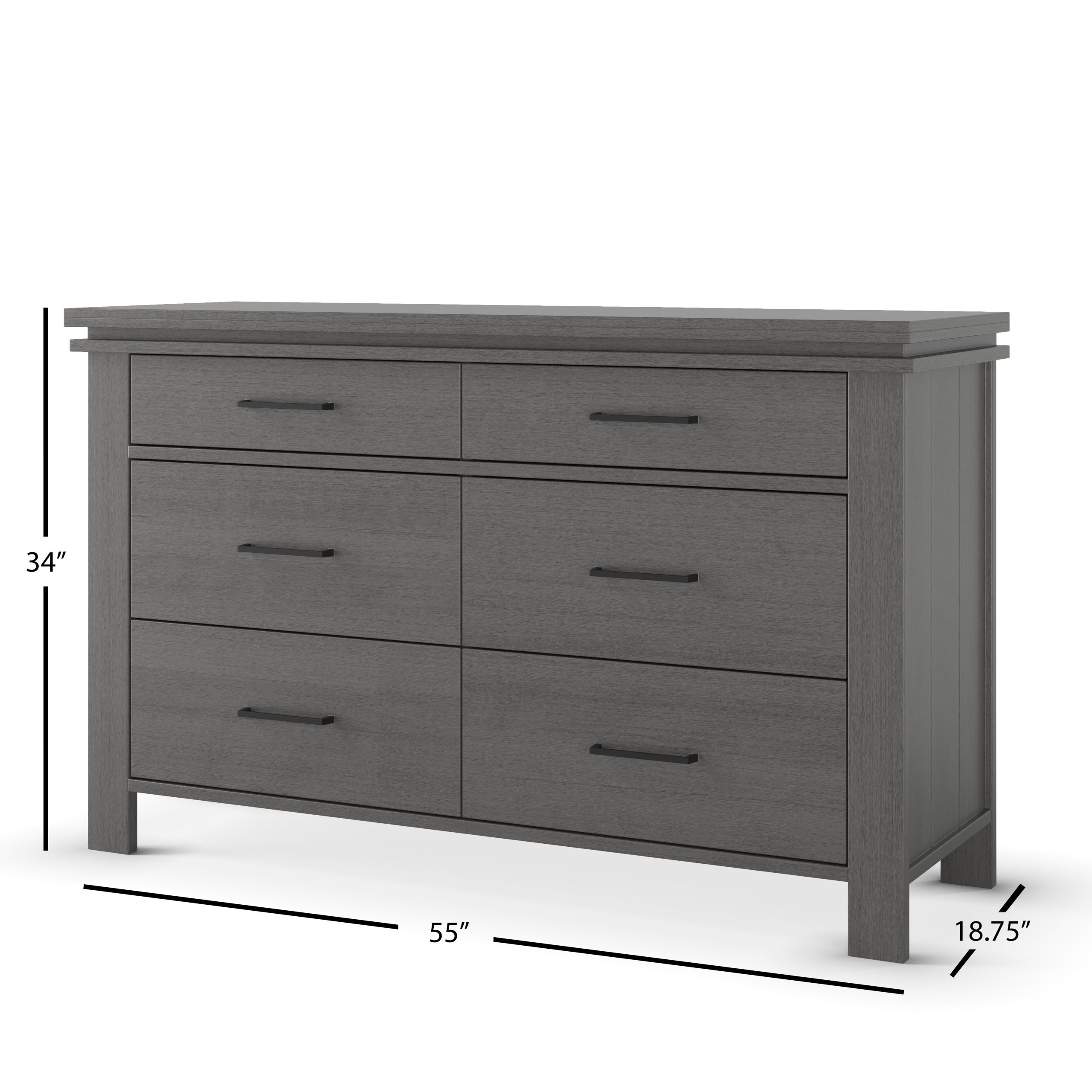 Denman Double Dresser. Midnight Gray - Image 3