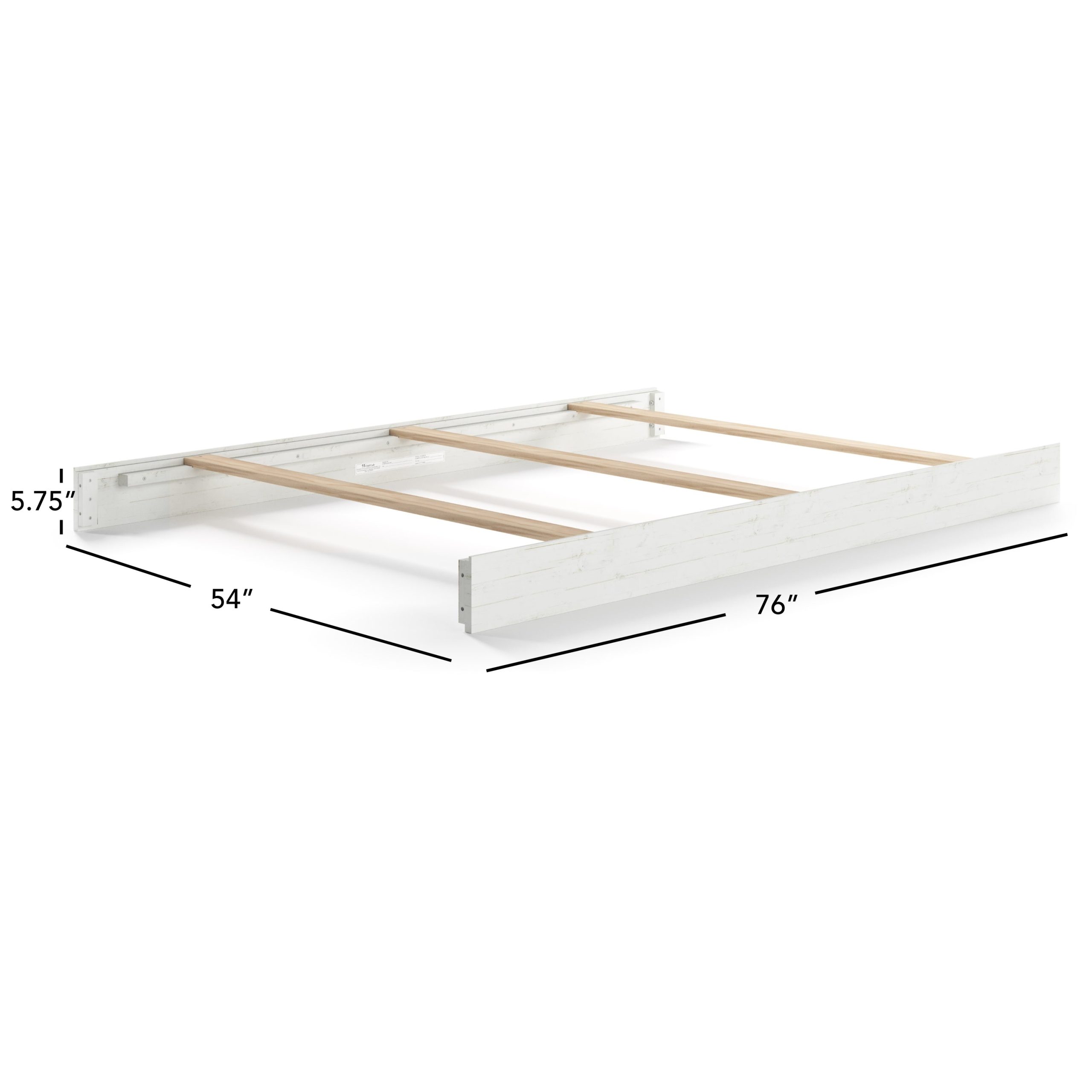 Full-Size Bed Rails. White/Brown - Image 2