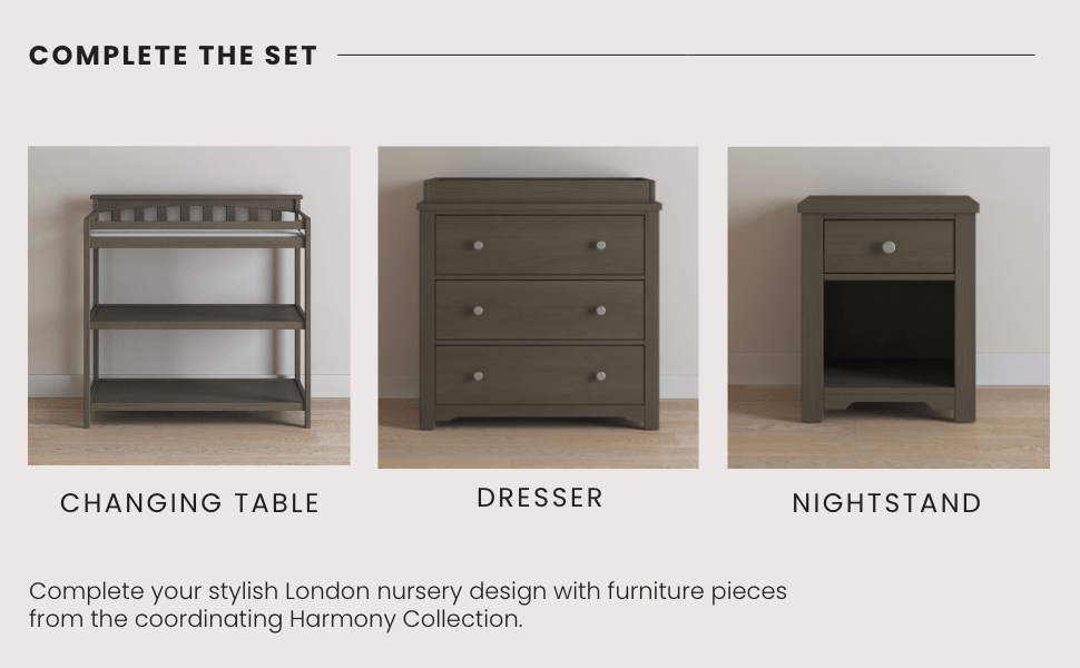 Flat Top Baby Changing Table. Dapper Gray - Image 12