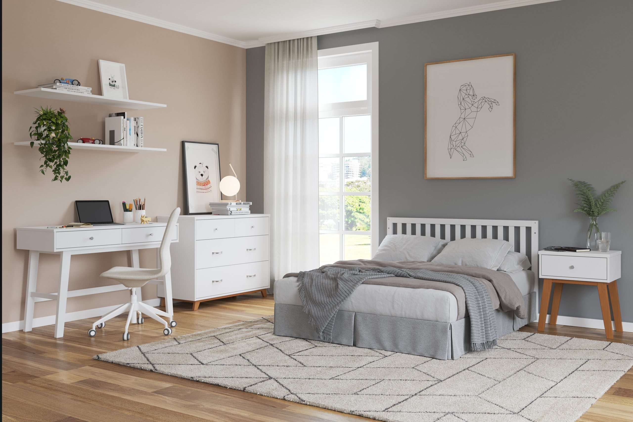 Soho Nightstand. White/Natural - Image 12