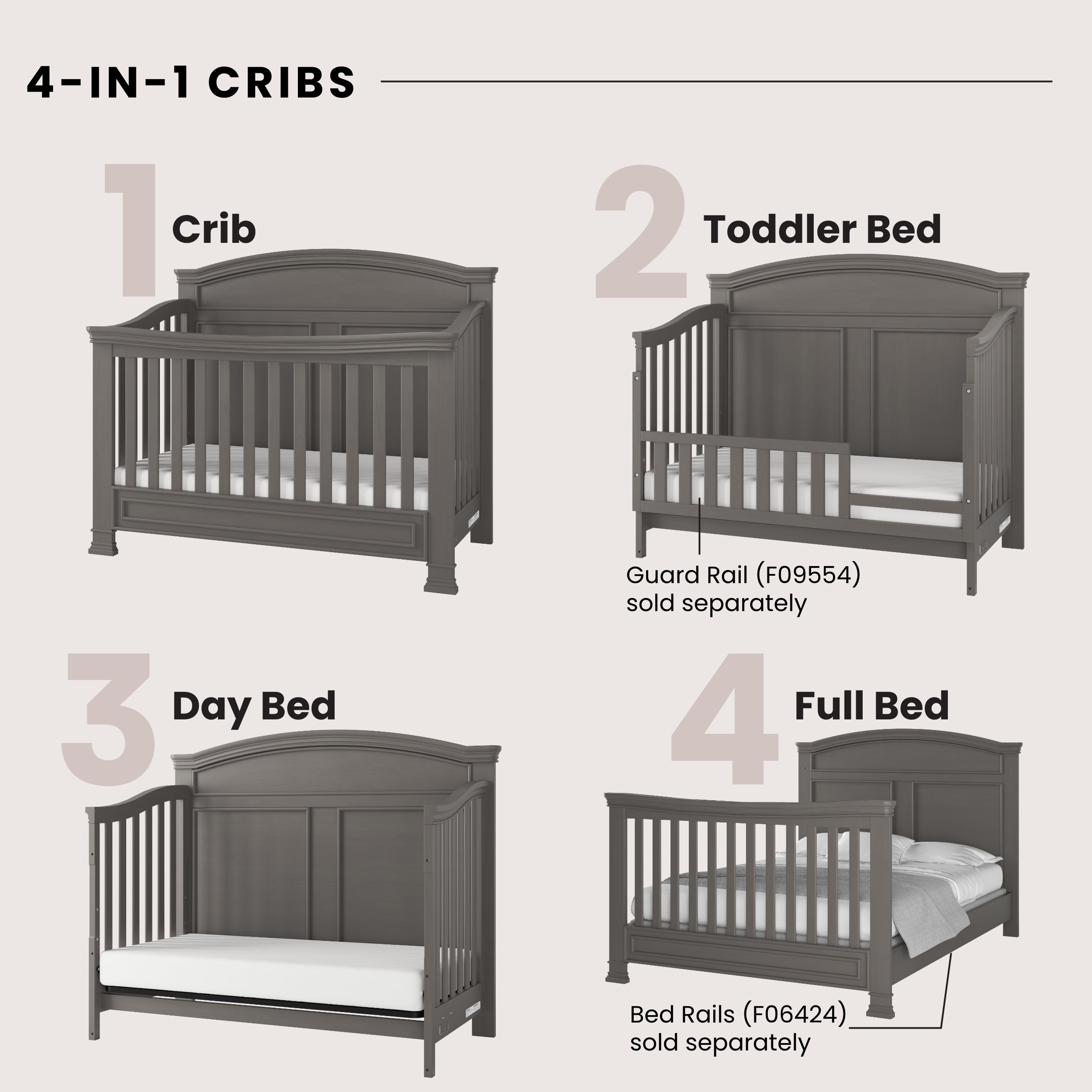 Westgate 4-in-1 Convertible Crib. Chelsea Grey - Image 4