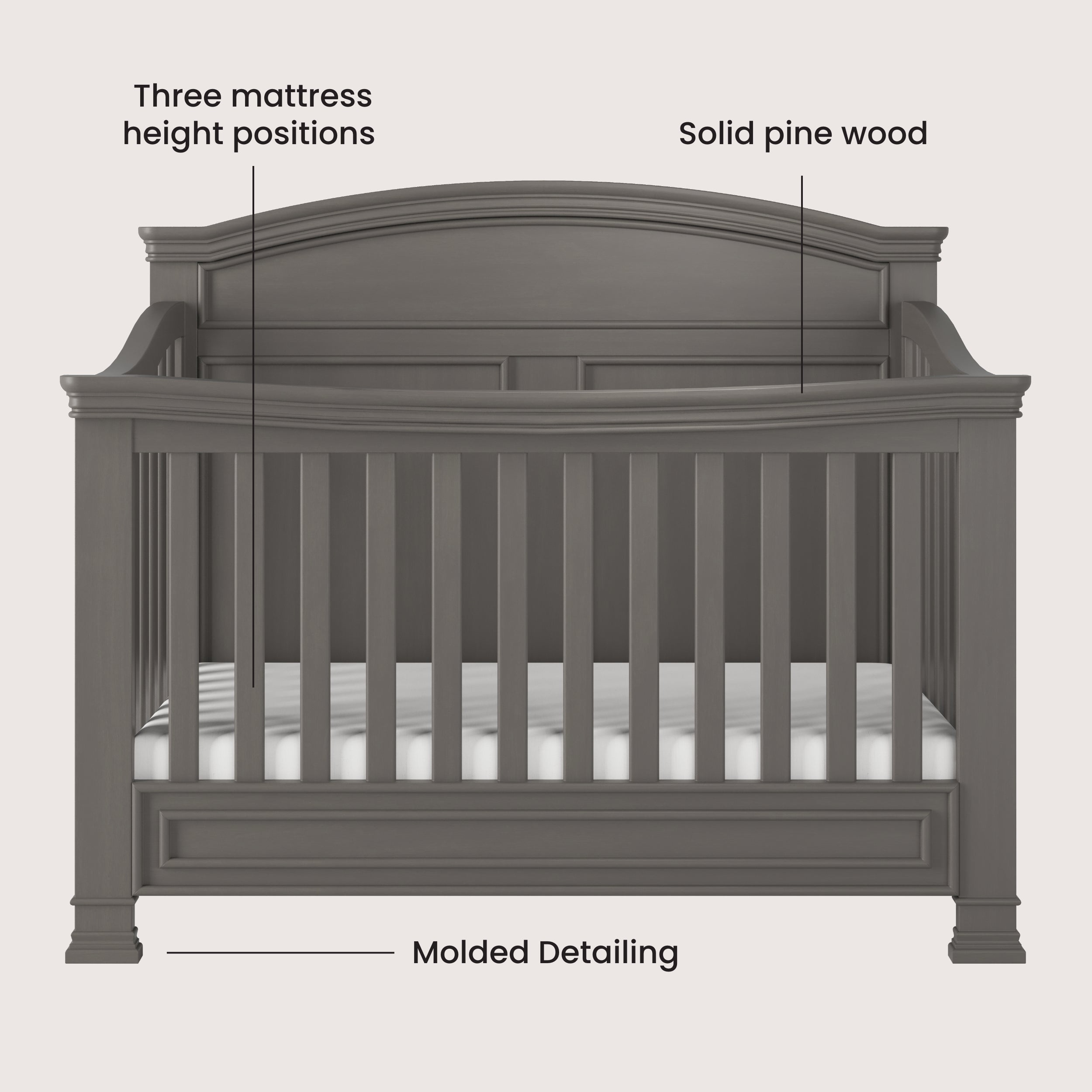 Westgate 4-in-1 Convertible Crib. Chelsea Grey - Image 2