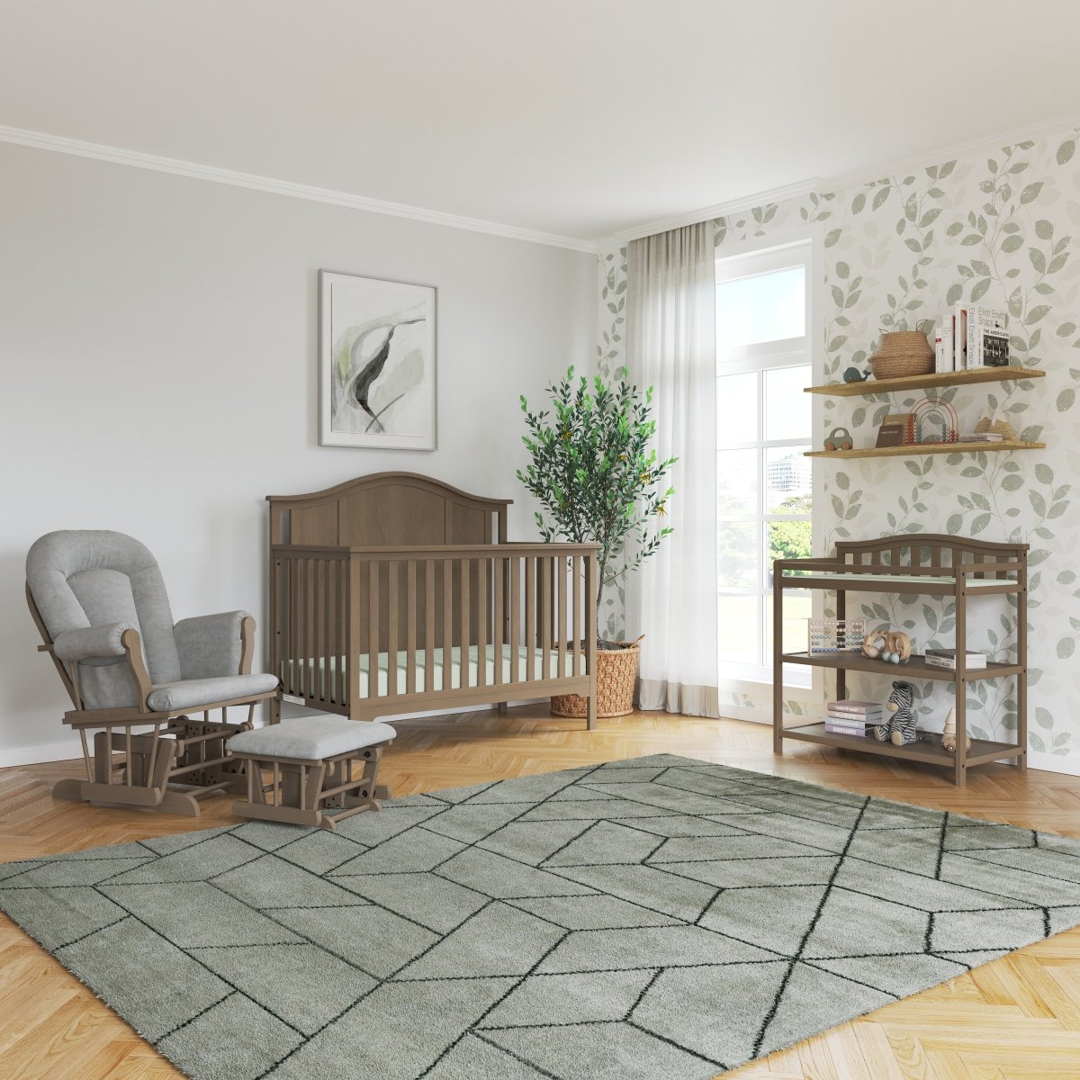 Cozy Glider and Ottoman. Dusty Heather - Image 11