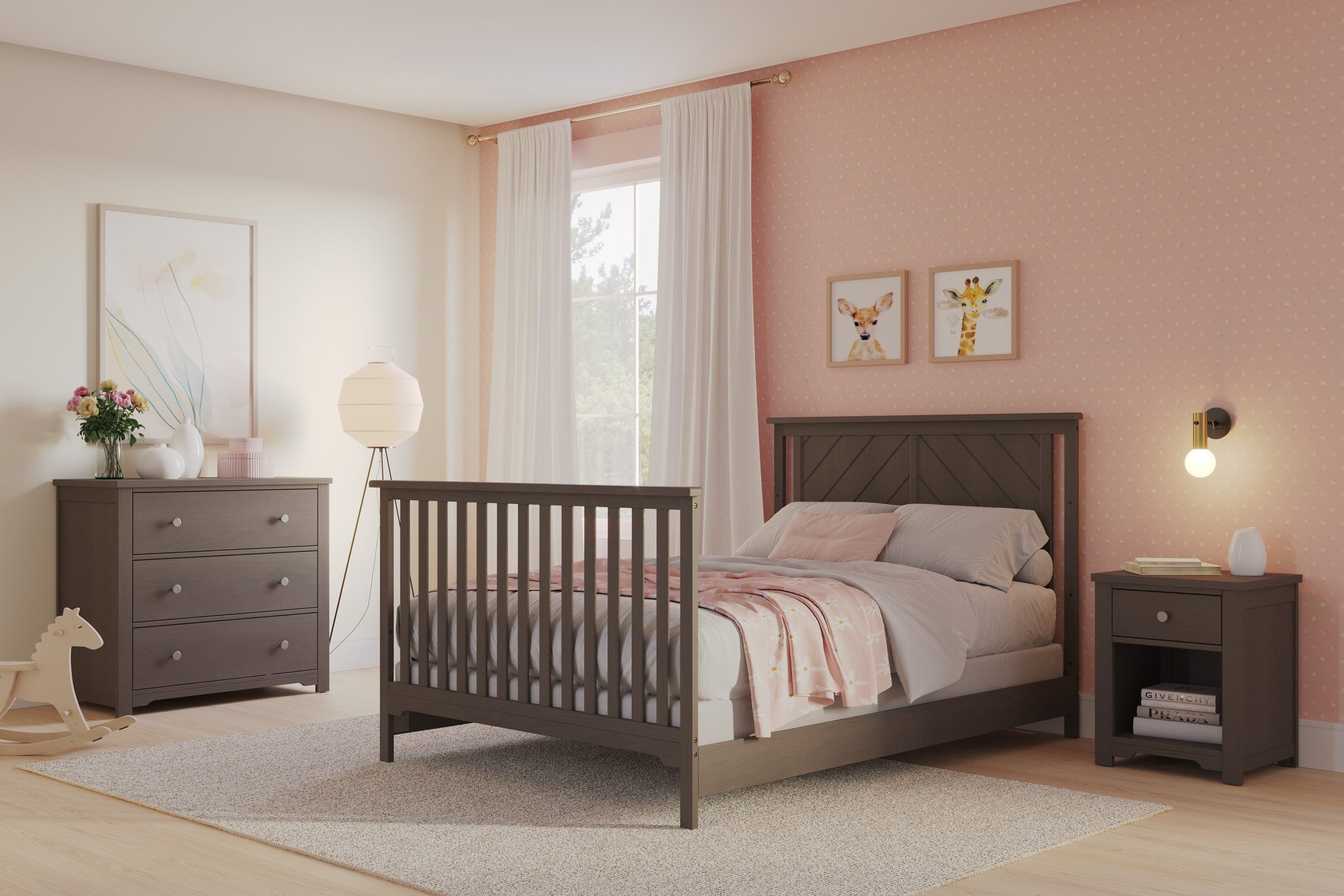 Hampton Flat Top 4-in-1 Convertible Crib. Dapper Gray - Image 5