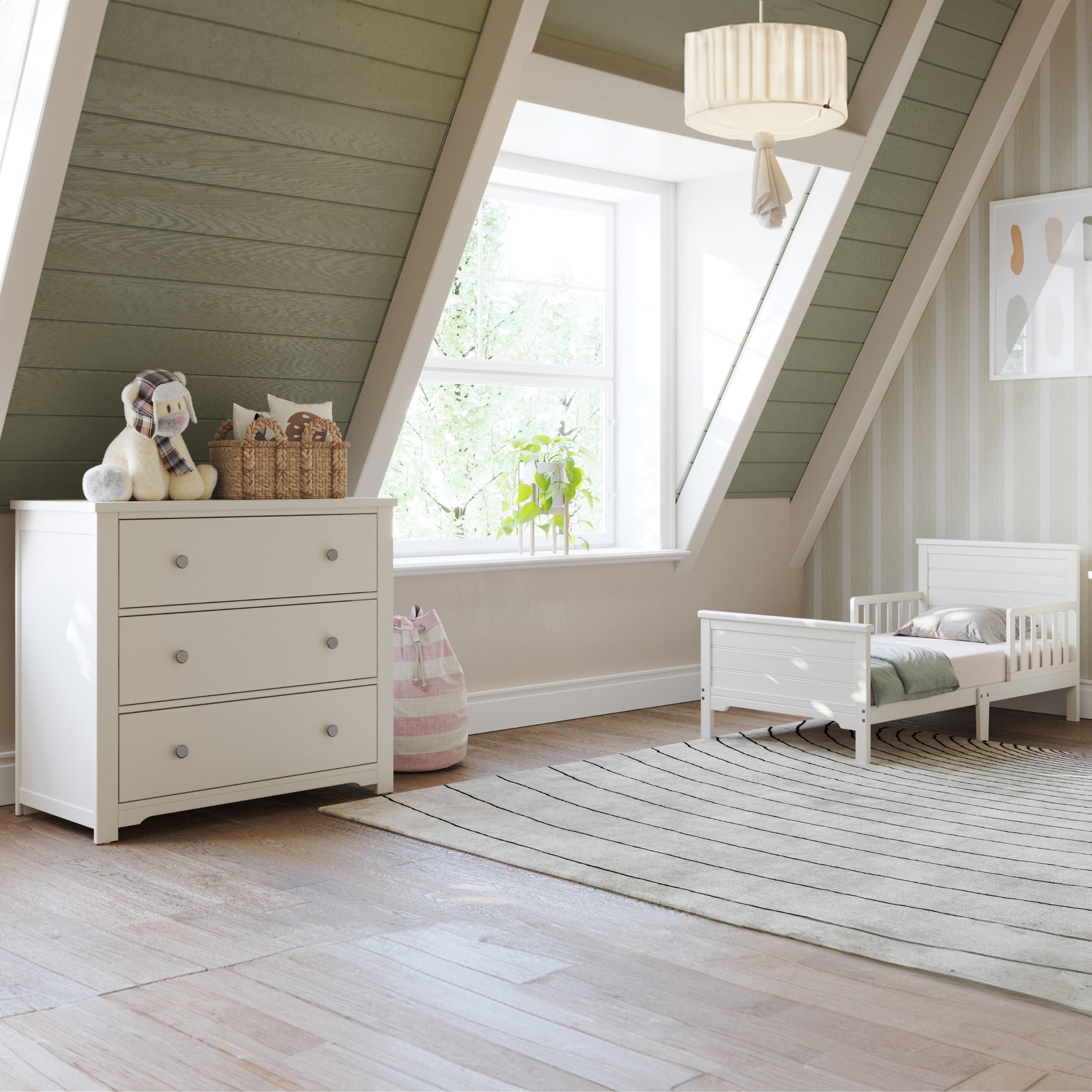 Harmony 3-Drawer Dresser with Changing Table Topper. Brushed Cotton - Image 5