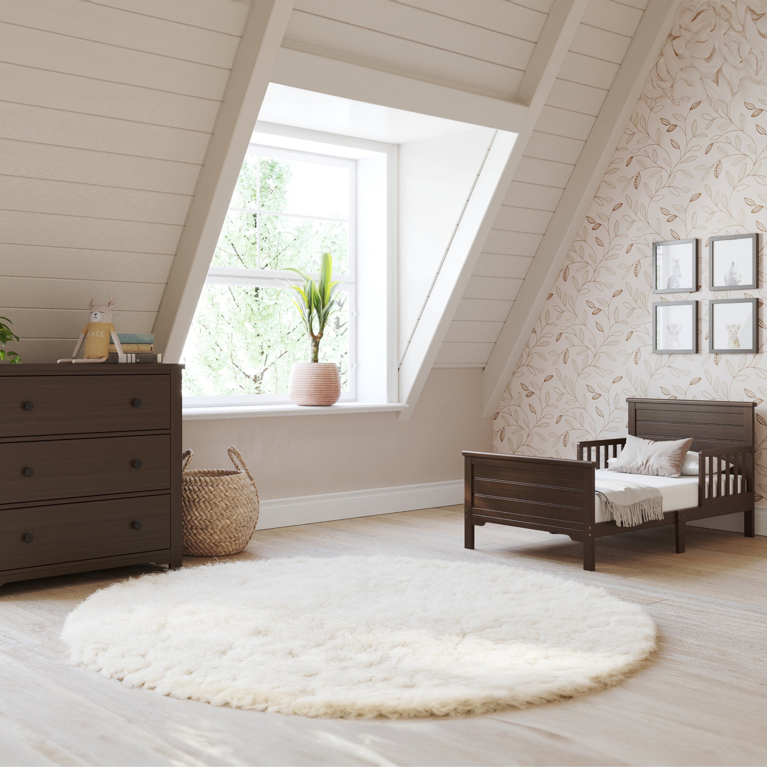 Harmony 3-Drawer Dresser with Changing Table Topper. Brushed Truffle - Image 5