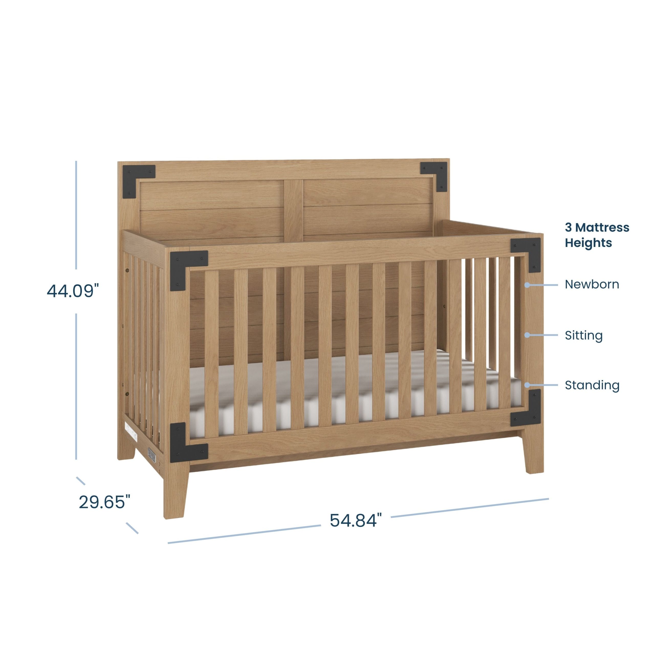 Lucas 2-Piece Nursery Set with Crib and Dresser - Image 2