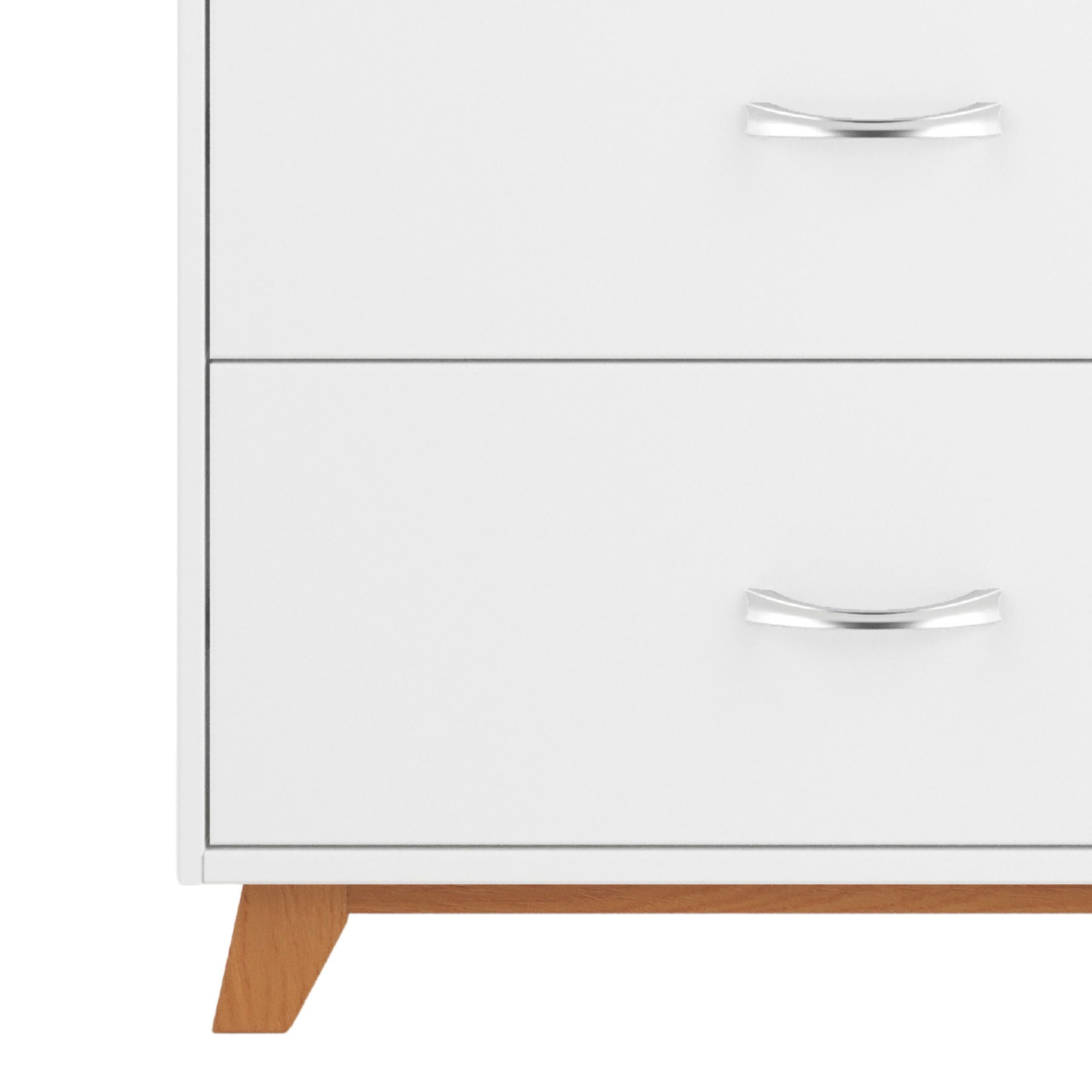 Soho 4 Drawer Chest. White/Natural - Image 4