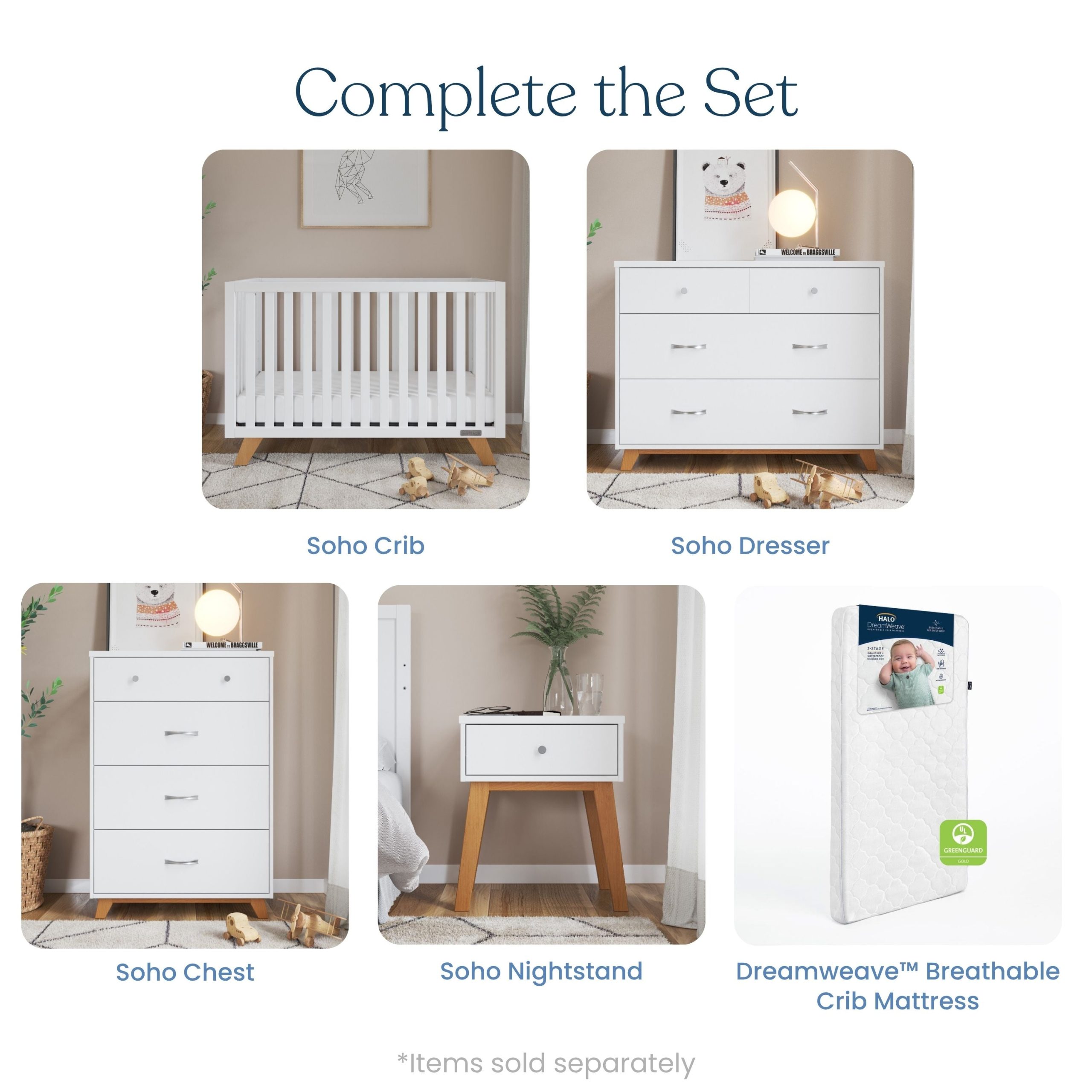 Soho 4 Drawer Chest. White/Natural - Image 5