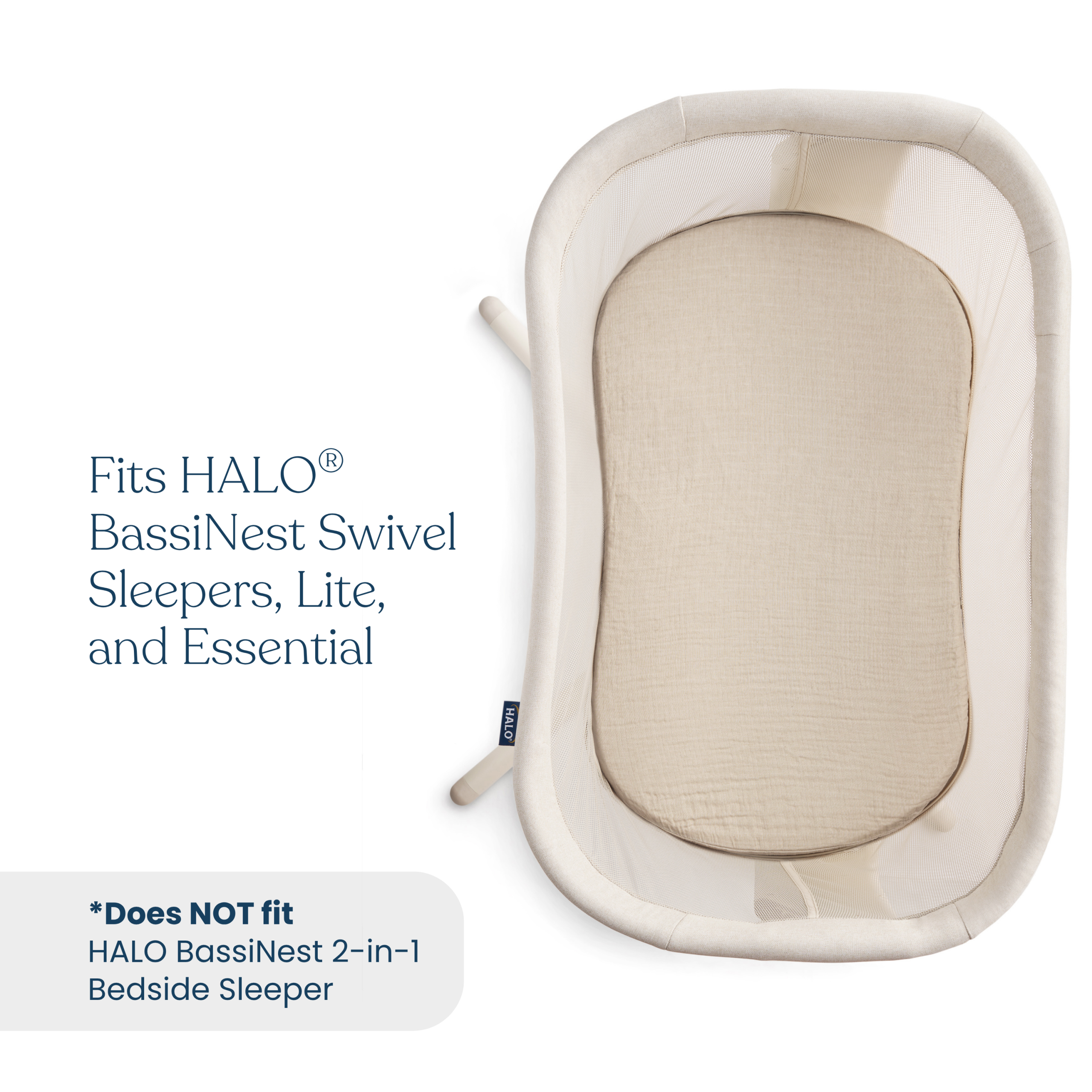 BassiNest® Fitted Sheet 100% Organic Cotton Muslin 2-Pack - Image 3