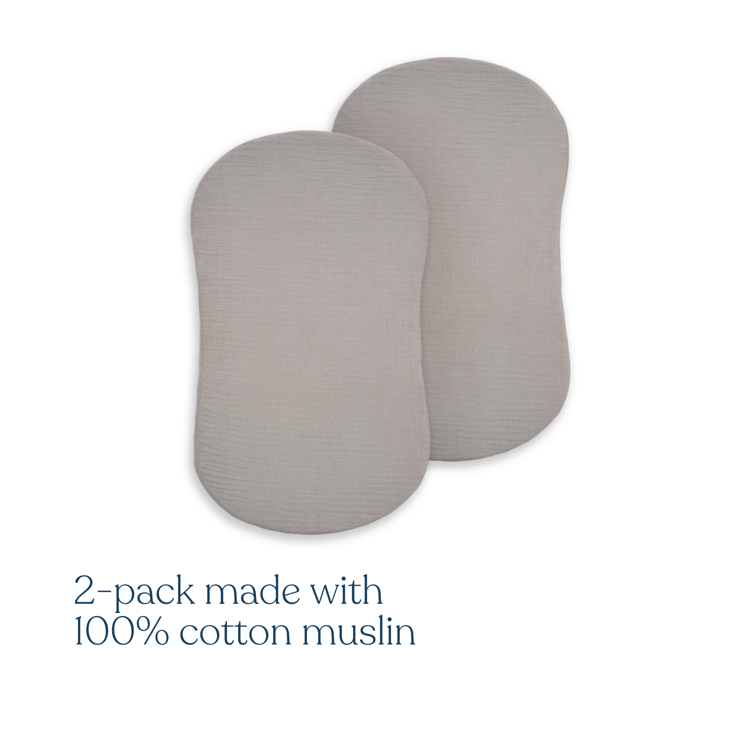 BassiNest® Fitted Sheet 100% Organic Cotton Muslin 2-Pack - Image 2