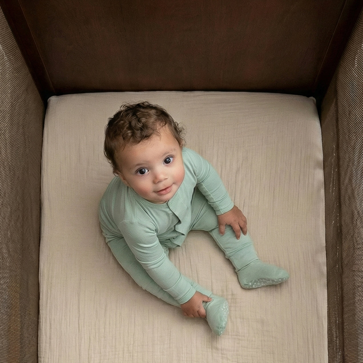 Fitted Crib Sheets 100% Organic Cotton Muslin 2 Pack - Image 5