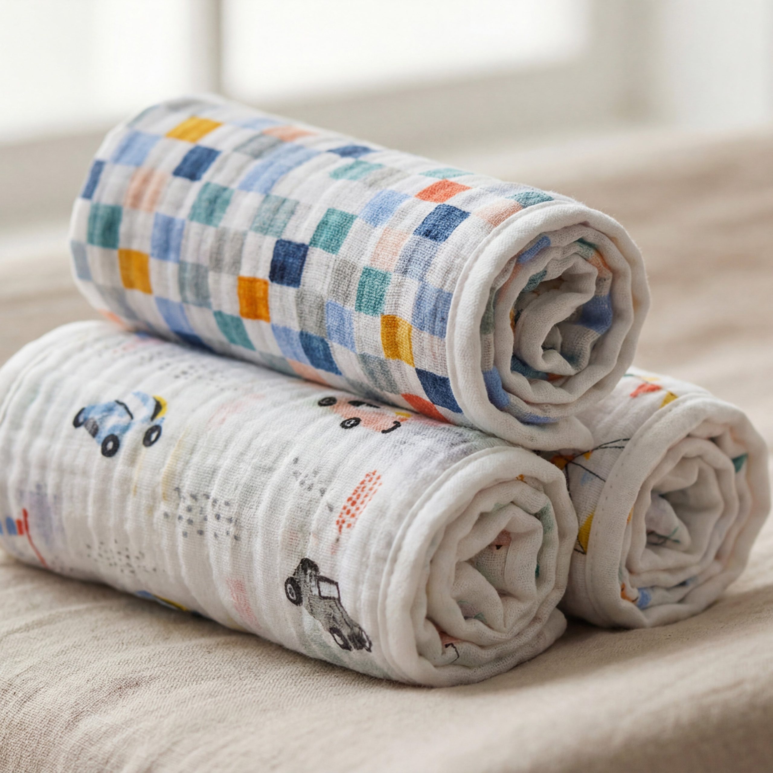 essentials cotton muslin swaddle blanket 4 pack - Image 7