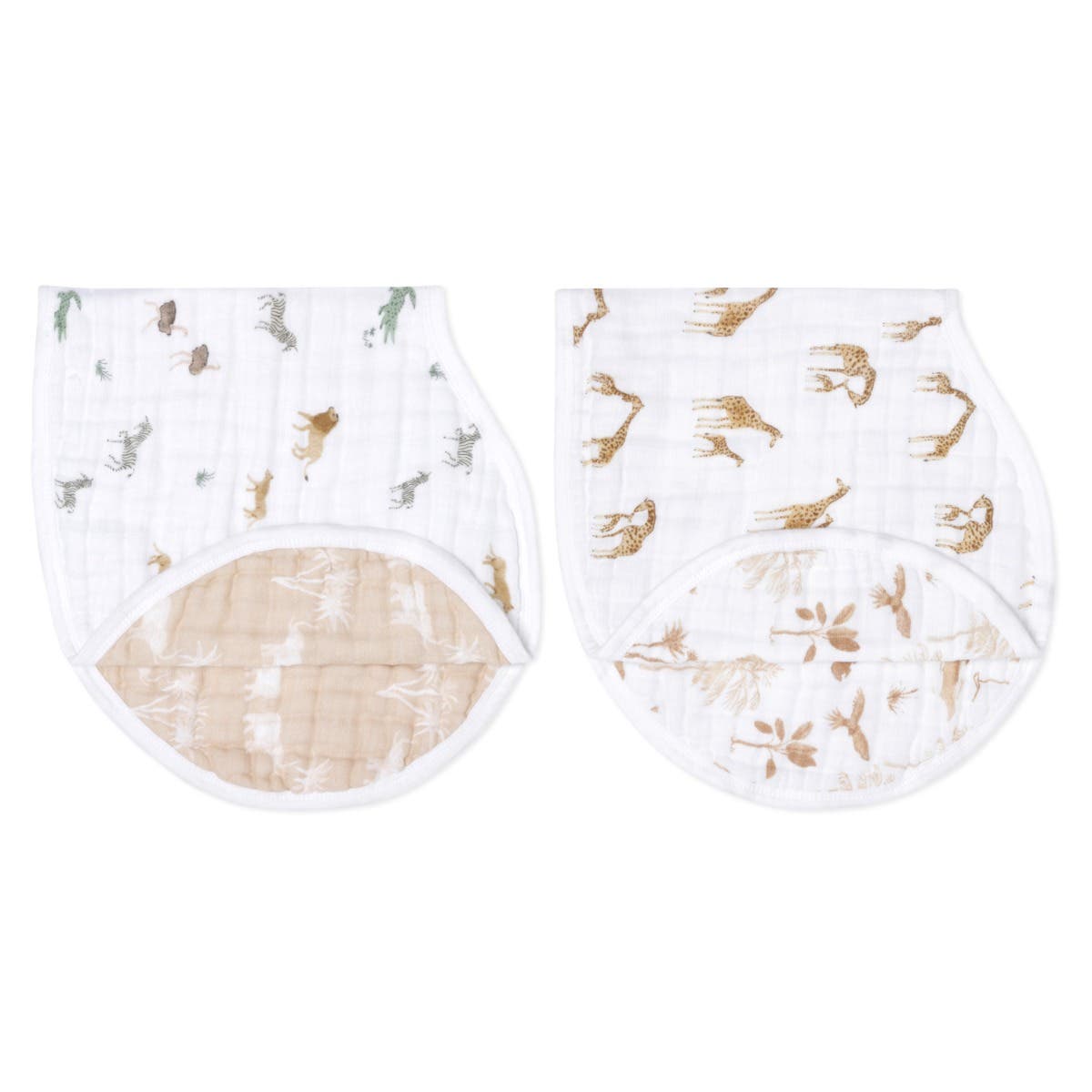 organic cotton muslin burpy bibs 2 pack