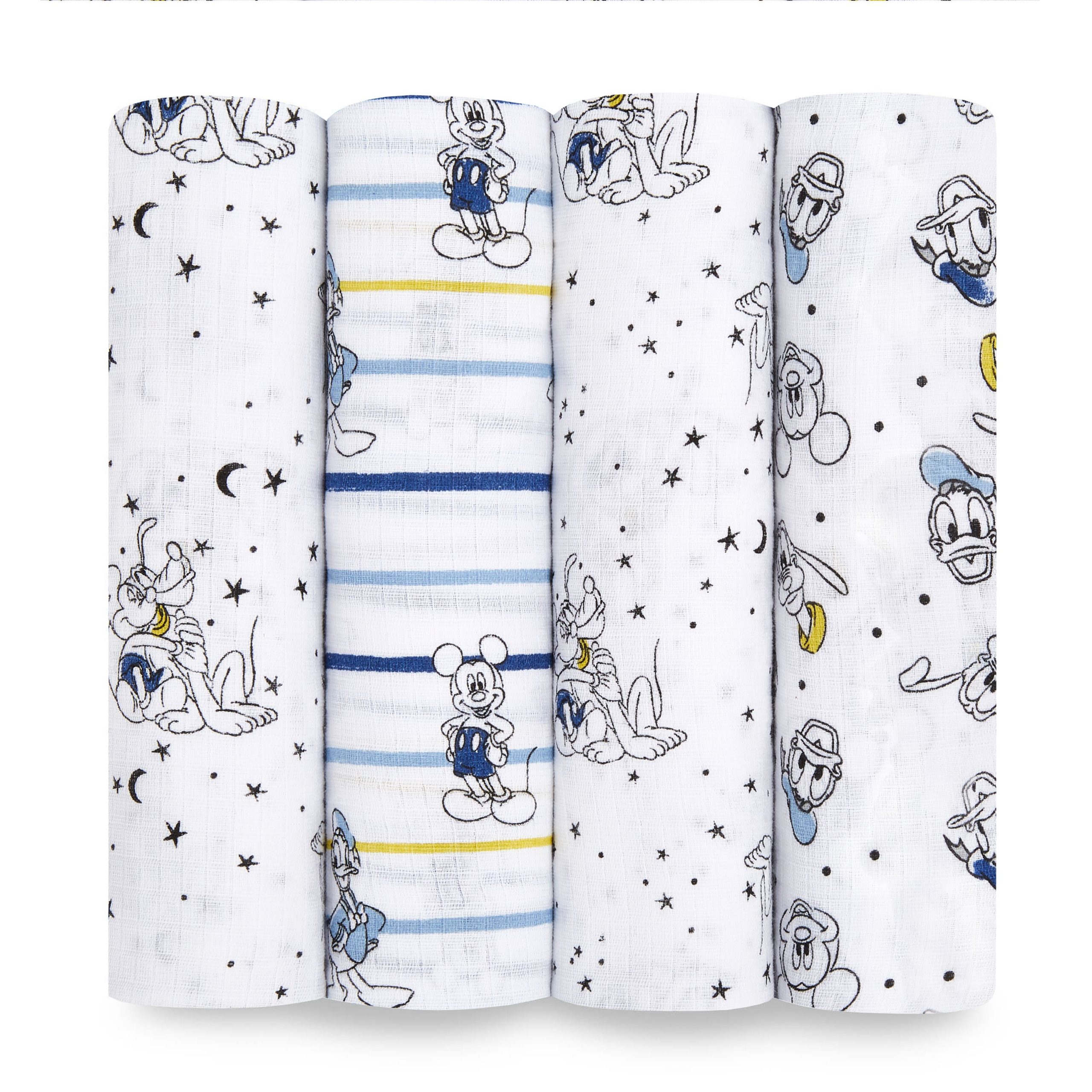 Disney™ essentials cotton muslin swaddle blanket 4 pack