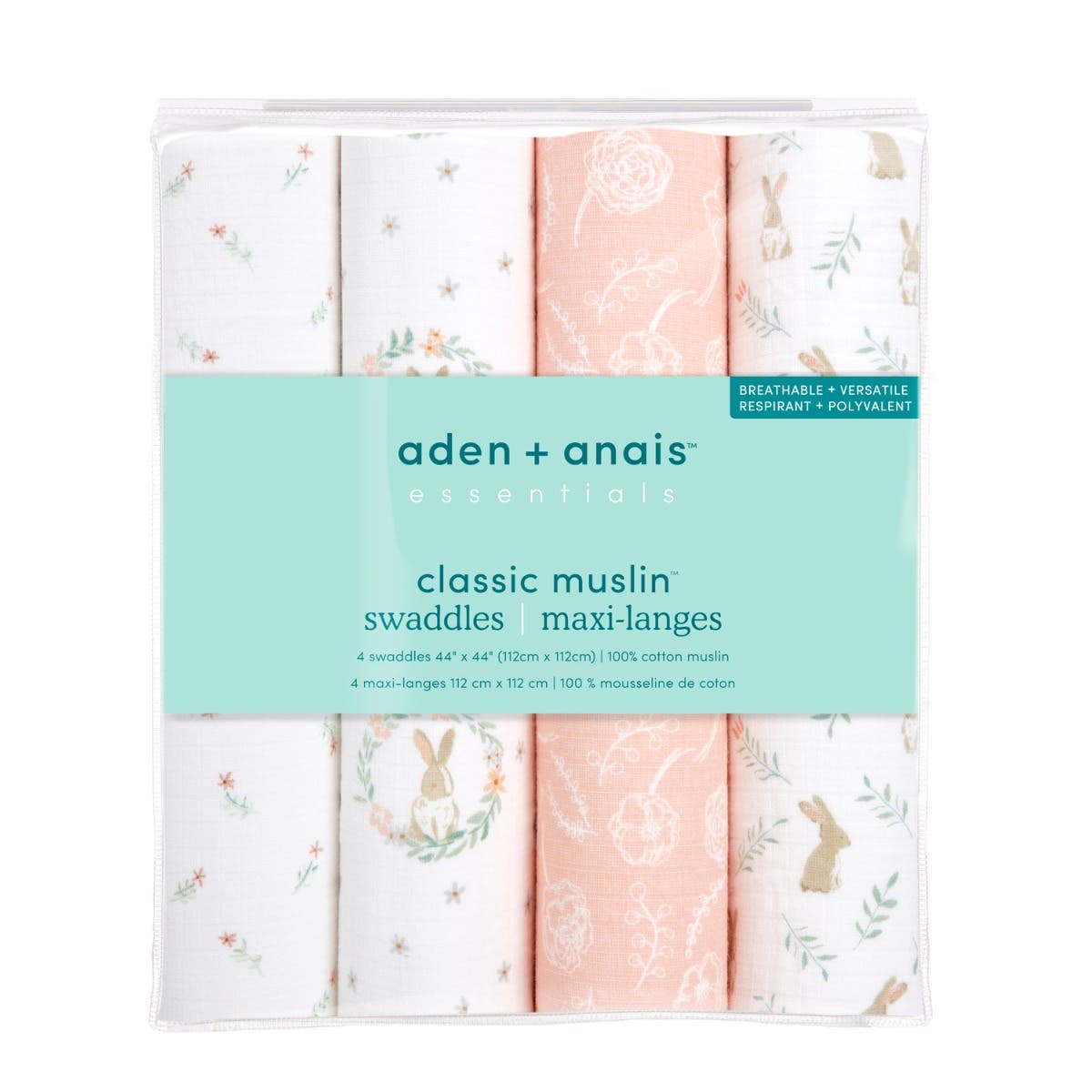 essentials cotton muslin swaddle blanket 4 pack - Image 6